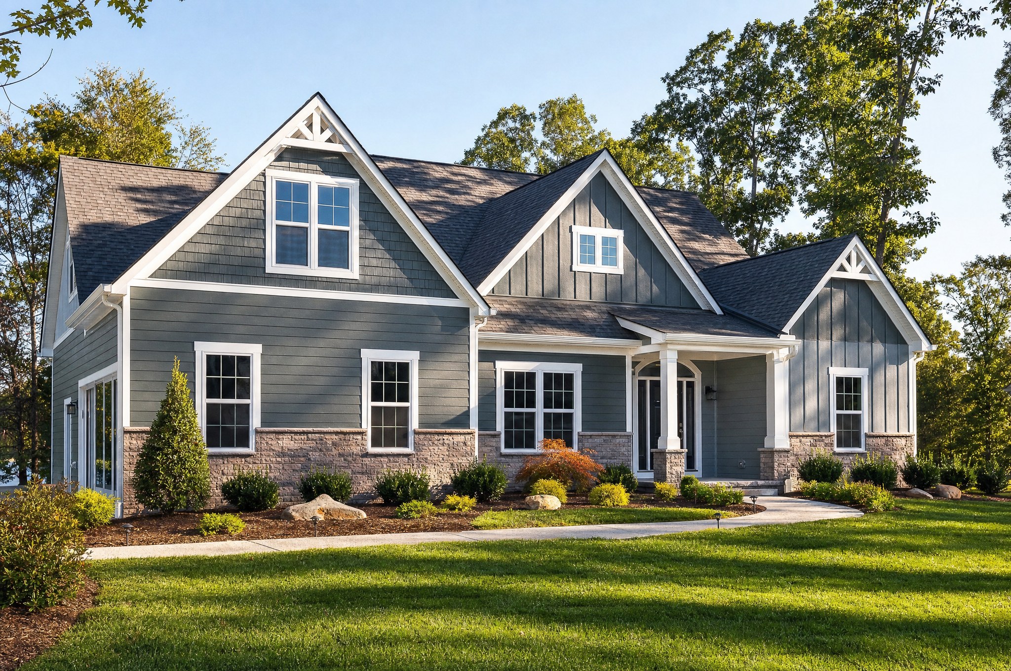 Exterior painting on a lakefront Tellico Village home